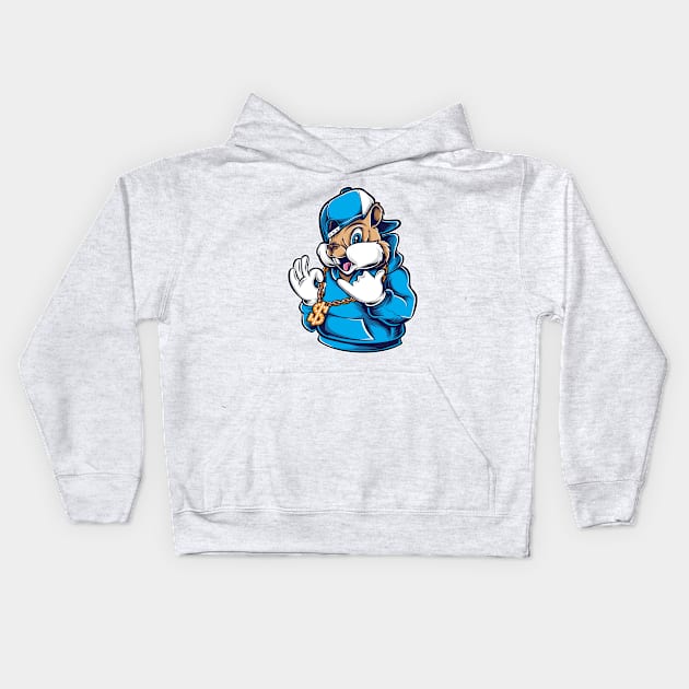 funny bugs bunny in Hip Hop style Kids Hoodie by Space wolrd